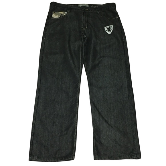 Royal Linx 38x30 Black Plaid Back Pocket Cotton Men’s Jeans - Picture 2 of 12